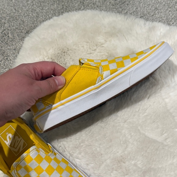 VANS Classic Slip-On Shoes Checkerboard Yellow Gold White US Women’s Size 7 - Picture 7 of 10